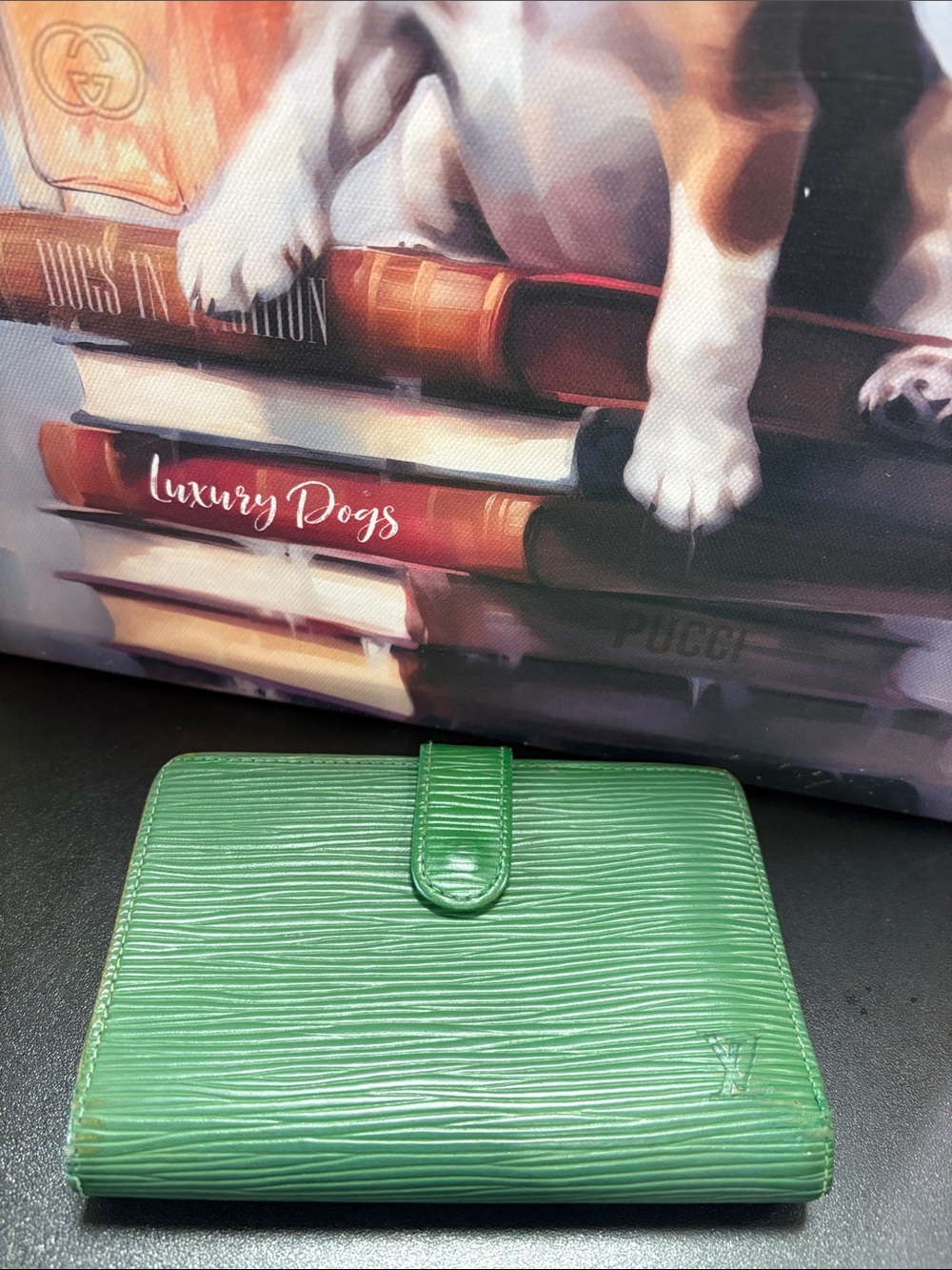 Louis Vuitton *Green 💚Epi Leather kiss lock Compact Wallet - Picture 3 of 13
